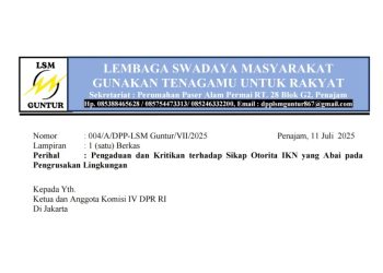 Buktikan Keseriusan, LSM Guntur Laporkan Otorita IKN Kepada DPR RI dan Presiden
