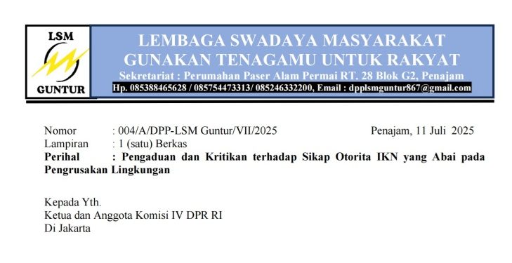 Buktikan Keseriusan, LSM Guntur Laporkan Otorita IKN Kepada DPR RI dan Presiden